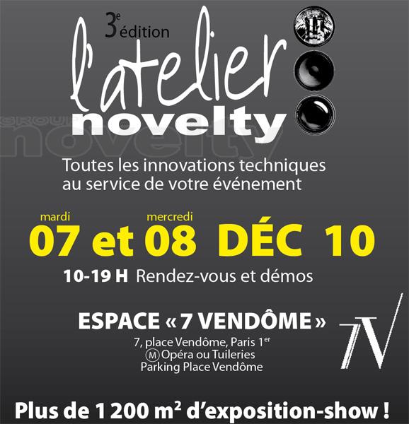 Visuel L'Atelier Novelty, toute la technique de vos événements en live !